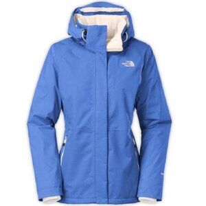 The North Face Inlux Women Size L Insulated Winter Jacket Blue Hooded Snow Coat